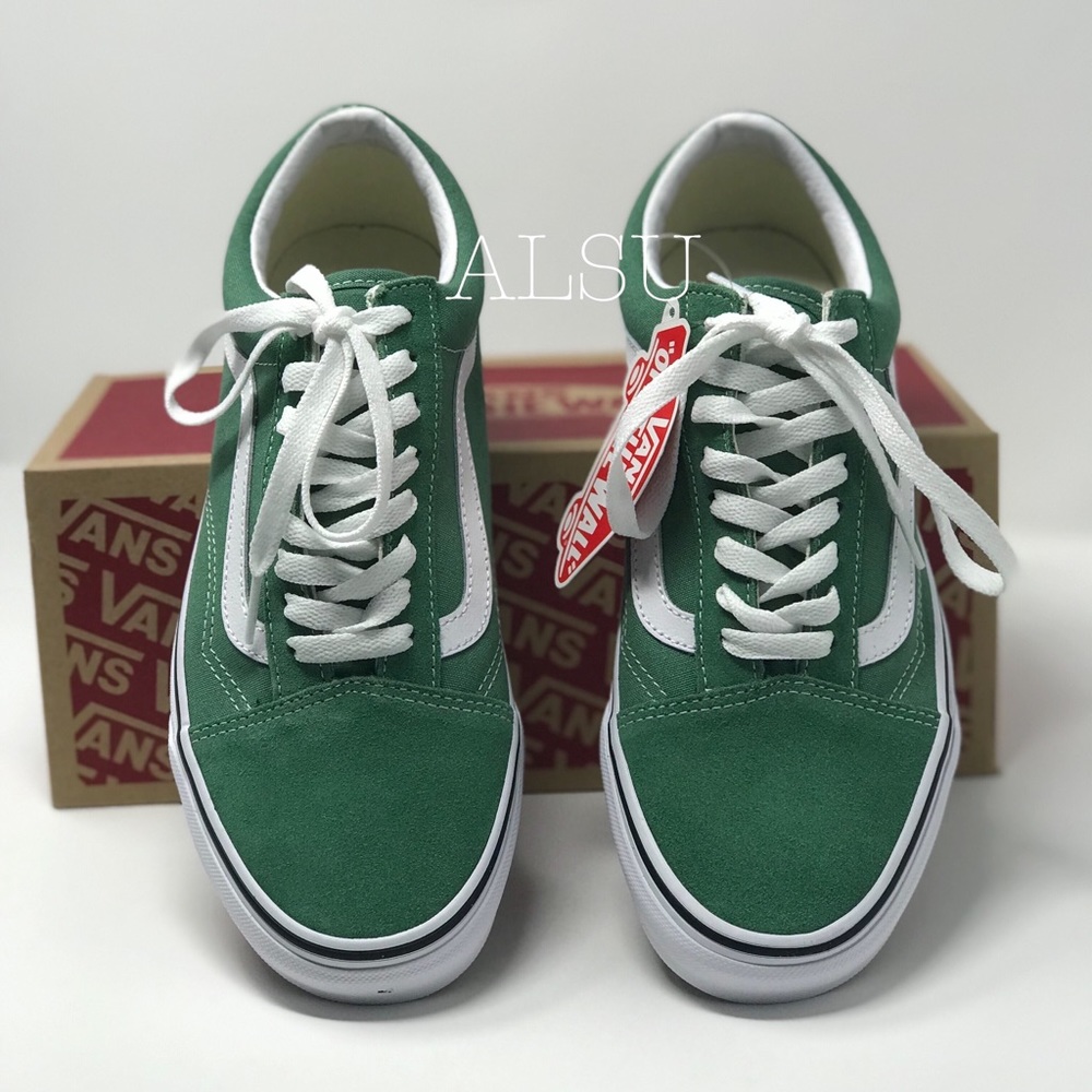 VANS Old Skool Deep Grass Green True White W - Picture 8 of 8
